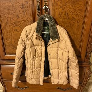 Like New Eddie Bauer Down Jacket with Faux Fur Trim